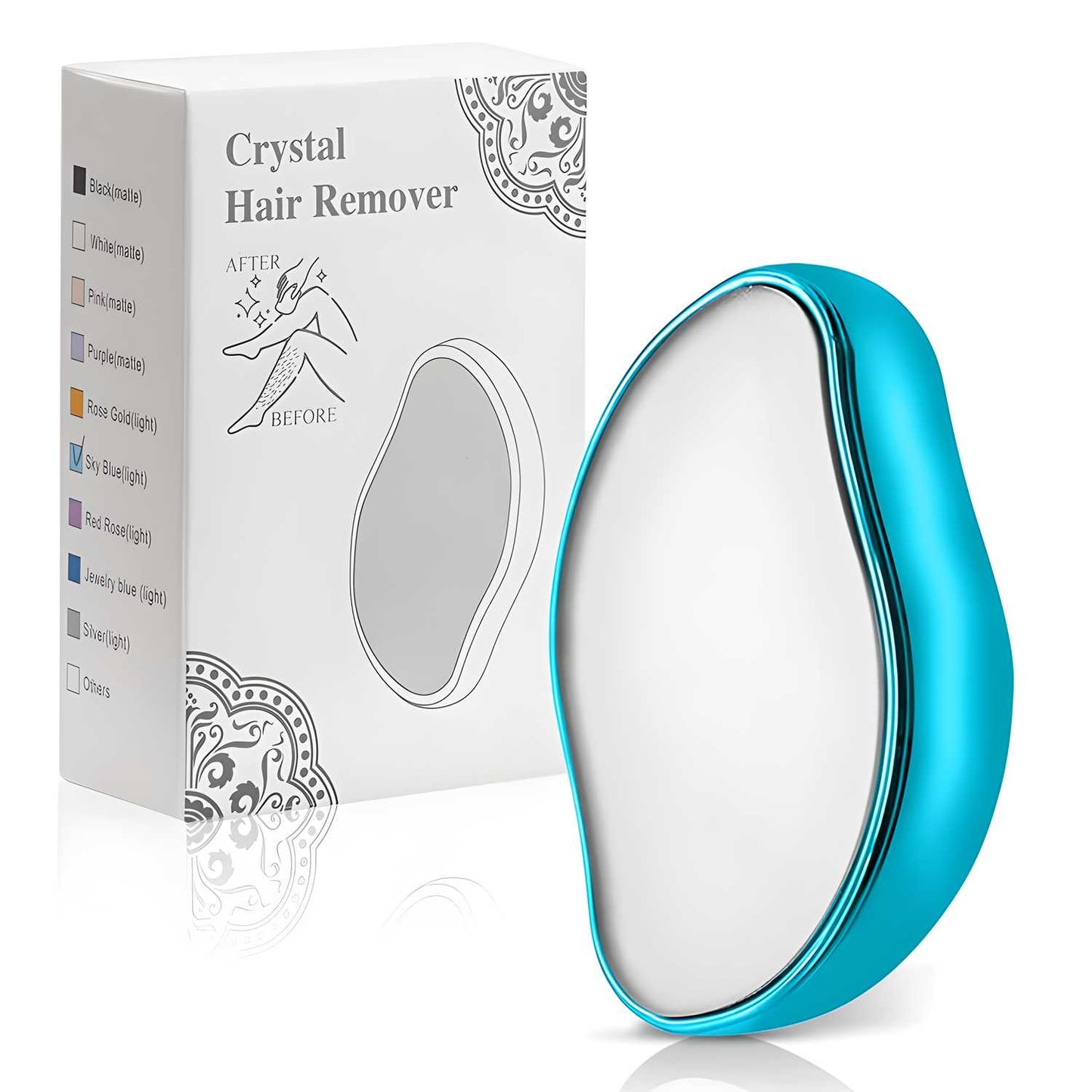 Crystal Hair Eraser for Women and Men, Magic Crystal Hair Remover Painless Exfoliation Hair Removal Tool for Arms, Legs, Back, Washable Crystal Epilator Without Shaving for Smooth Skin Gifts (random Colour)
