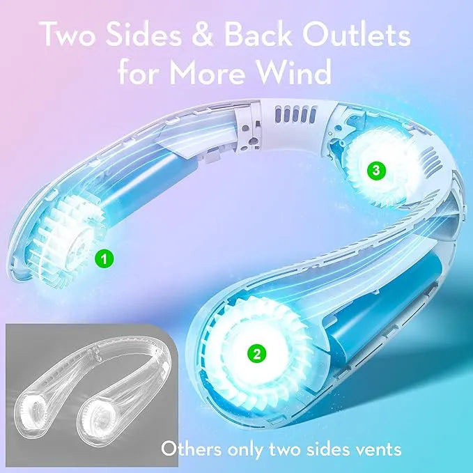Personal Neck Fan – Bladeless, Quiet & Rechargeable for Daily Use