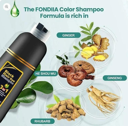 Unisex Instant Black Herbal Hair Dye Shampoo for Grey Hair Coverage Shampoo 3 in 1(800 gm) Pack of 5