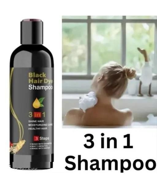 Unisex Instant Black Herbal Hair Dye Shampoo for Grey Hair Coverage Shampoo 3 in 1(800 gm) Pack of 5