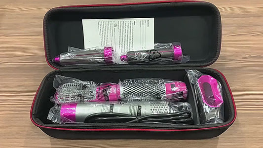 5 in 1 Multifunctional Hair Dryer Styling Tool, Detachable 5-in-1 Multi-Head Hot Air Comb, The Negative Ion Automatic Suction Hair Curler